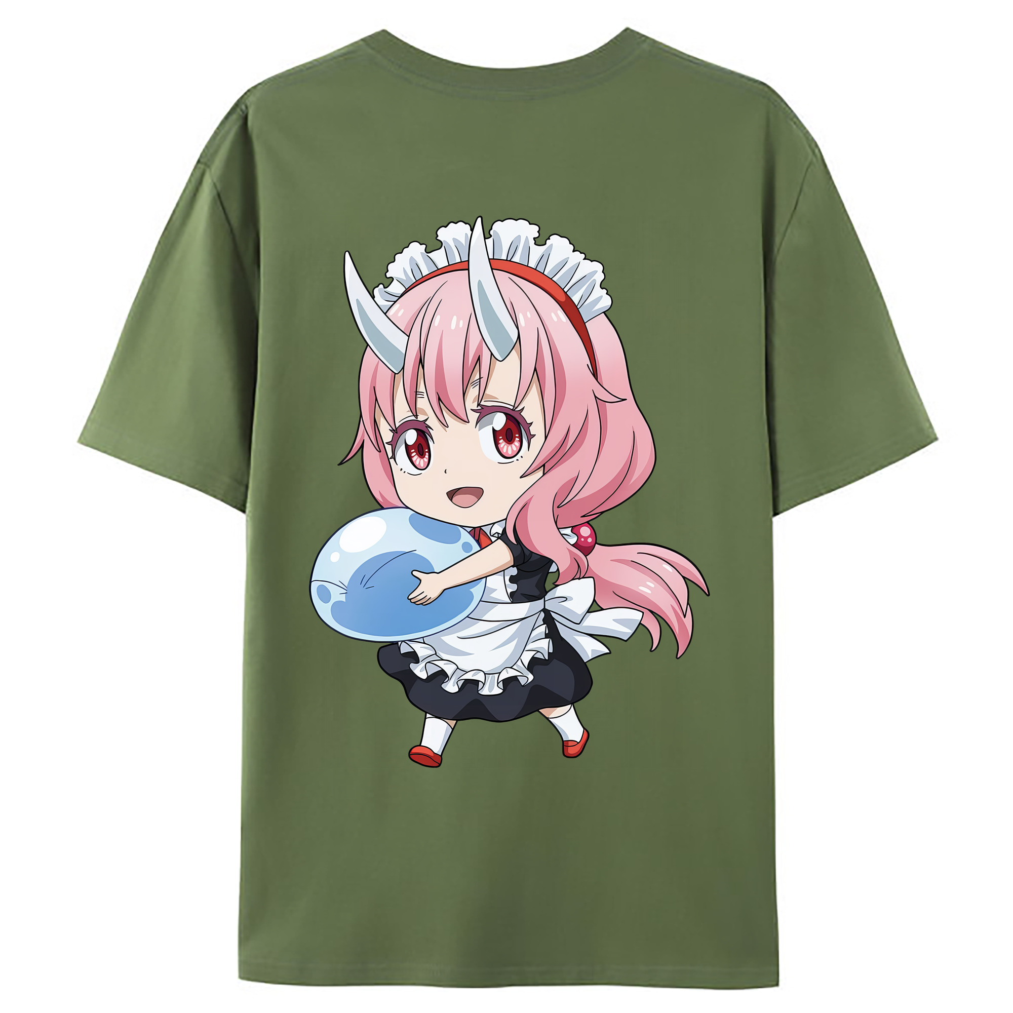 （画像用） 転スラ Regarding Reincarnated to Slime 綿100％ メンズ半袖Tシャツ（バックプリント） 通気性
